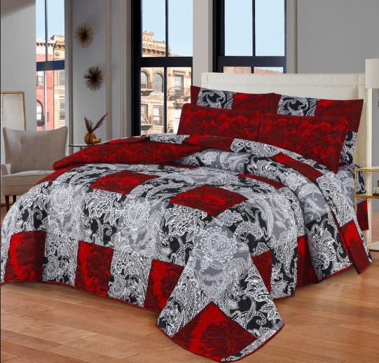 7 Pcs Quilted Comforter Set –