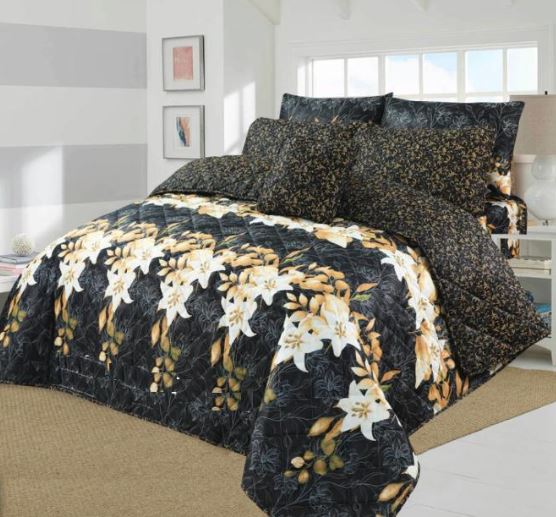 7 Pcs Quilted Comforter Set –