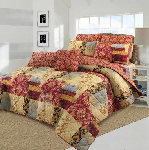 7 Pcs Quilted Comforter Set –