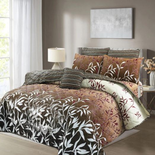 7 Pcs Quilted Comforter Set –