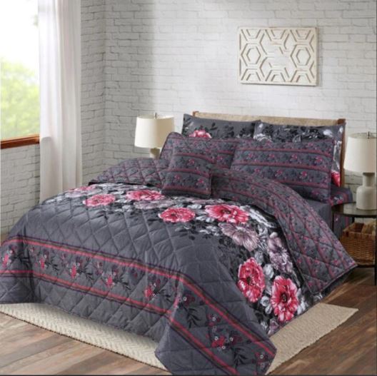 7 Pcs Quilted Comforter Set –